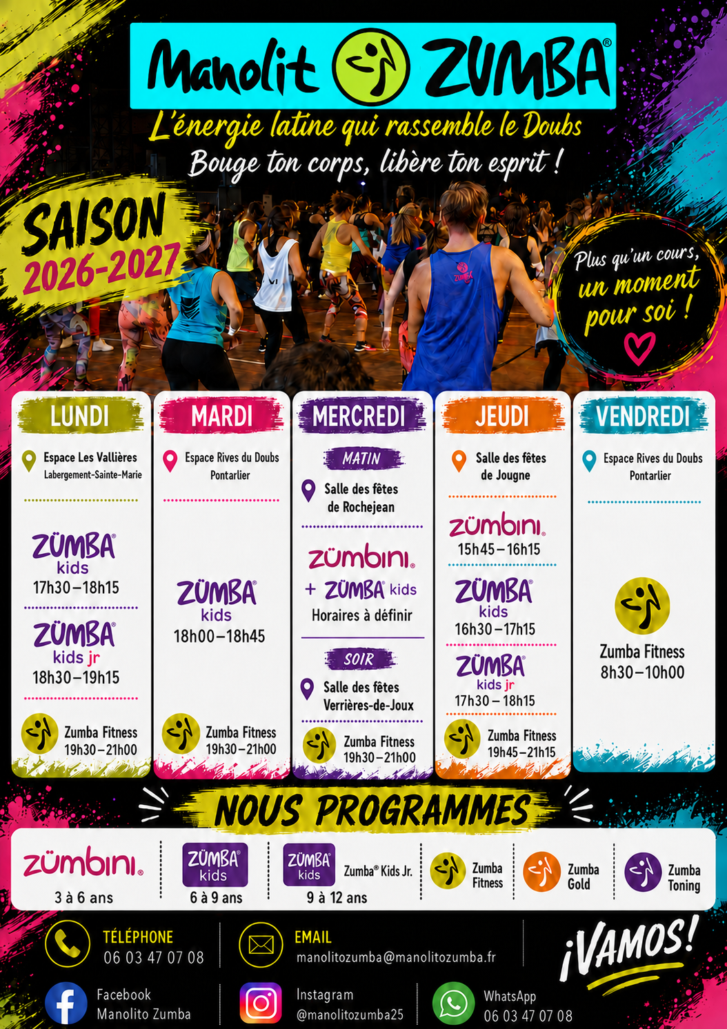 Flyer Manolito Zumba 2026–2027